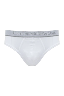 White men's briefs made of cotton and elastane