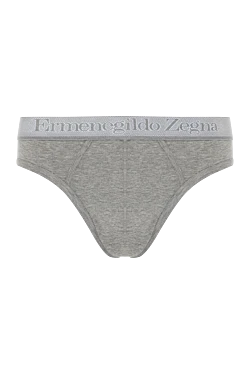 Briefs made of cotton and elastane, gray for men