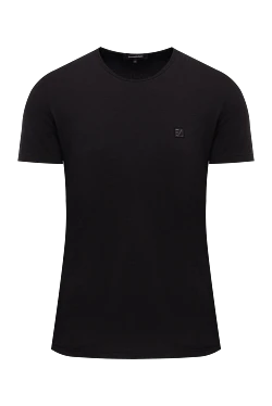 T-shirt made of cotton and elastane, black for men