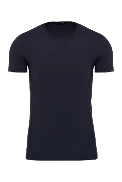 Blue cotton and elastane T-shirt for men