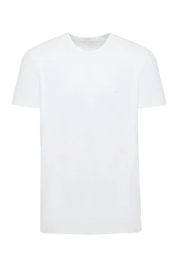 White cotton and elastane T-shirt for men