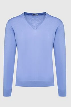 Blue wool jumper for men