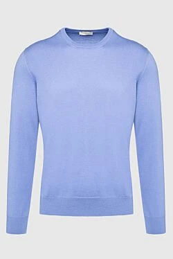 Blue wool jumper for men