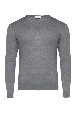 Cashmere and silk gray jumper for men