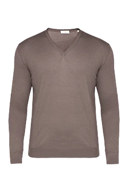 Cashmere and silk jumper brown for men