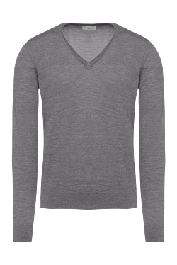 Cashmere and silk jumper gray for men