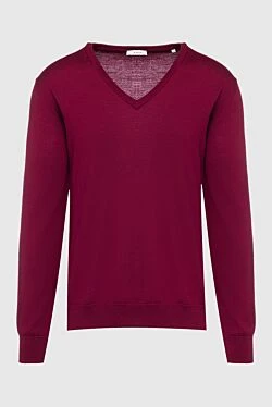 Wool jumper burgundy for men