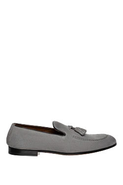 Gray suede loafers for men