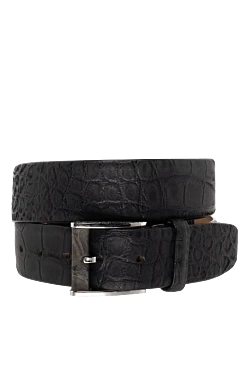 Crocodile leather belt blue for men