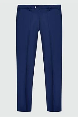 Blue wool trousers for men