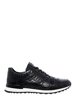 Black alligator sneakers for men