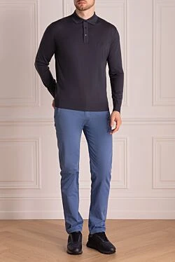 Blue cotton trousers for men