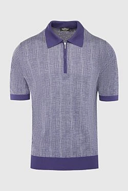 Silk polo purple for men