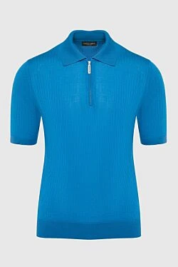 Silk polo blue for men