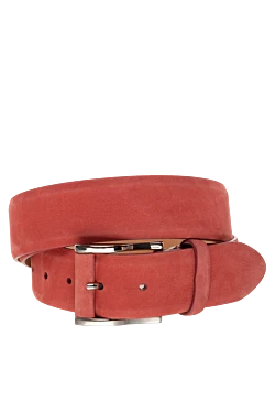 Men's red nubuck belt