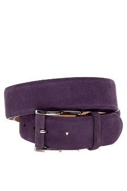 Men's purple nubuck belt