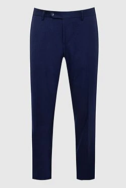 Blue wool trousers for men