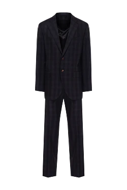Костюм мужской из шерсти, шелка и лайкры черный