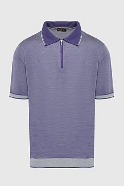 Silk polo purple for men