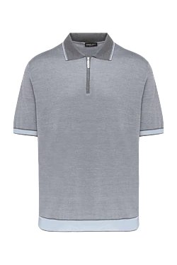 Men's gray silk polo