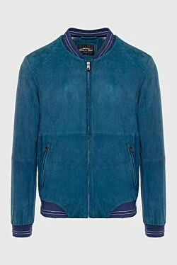 Blue suede jacket for men