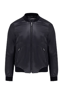 Black leather jacket for men