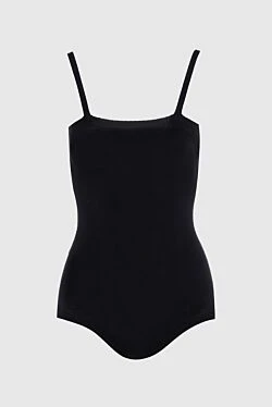 Black viscose bodysuit for women