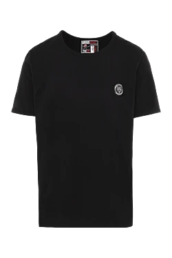 Black cotton and elastane T-shirt for men