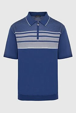 Silk polo blue for men