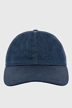 Blue linen cap for men