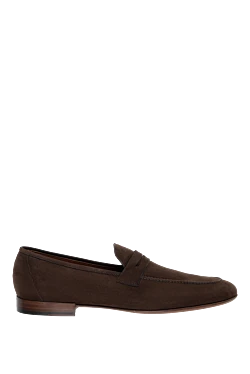 Brown nubuck loafers for men