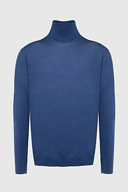 Men's golf in wool, silk and cashmere blue