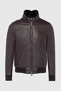 Brown leather jacket for men