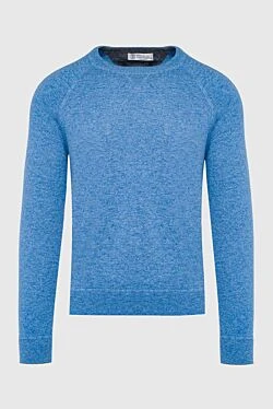 Wool, cashmere and polyamide jumper blue for men