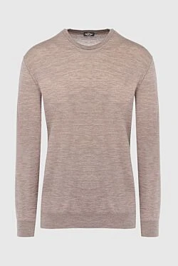 Wool jumper beige for men