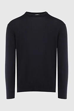 Black wool jumper for men