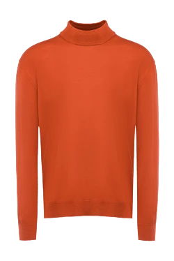 Orange men's wool turtleneck jumper