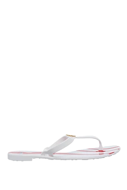 White polyvinyl chloride flip-flops for women