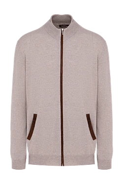 Men's cardigan made of wool and cashmere, beige