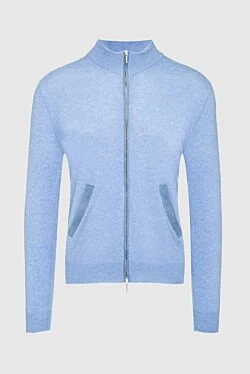 Men's cardigan made of wool and cashmere blue