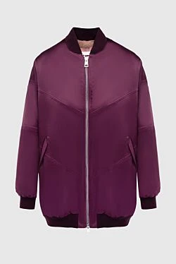 Women's burgundy polyester jacket