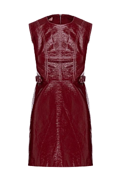 Burgundy cotton and polyurethane dress for women