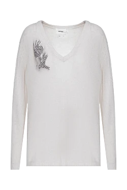 White cashmere jumper for women