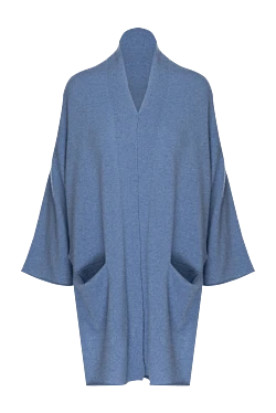 Blue cashmere cardigan for women