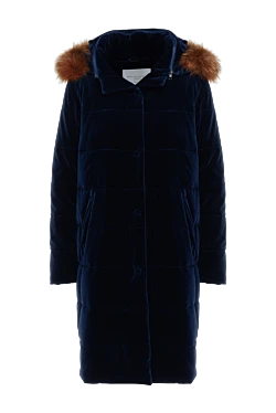 Down jacket made of cotton and elastane blue for women