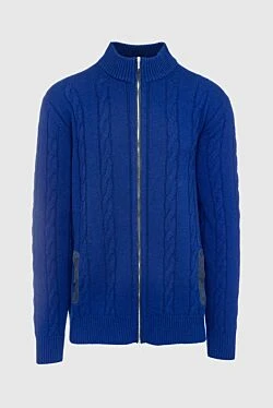 Men's cardigan made of wool and cashmere blue