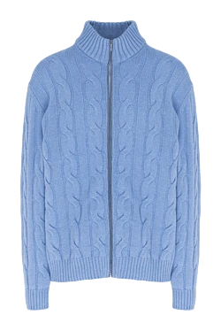 Men's cardigan made of wool and cashmere blue