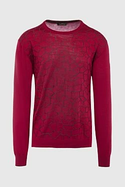 Wool, cashmere and silk jumper burgundy for men