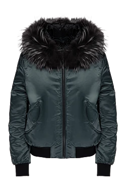 Women's green polyester and viscose jacket