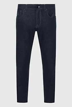 Blue wool and elastane jeans for men